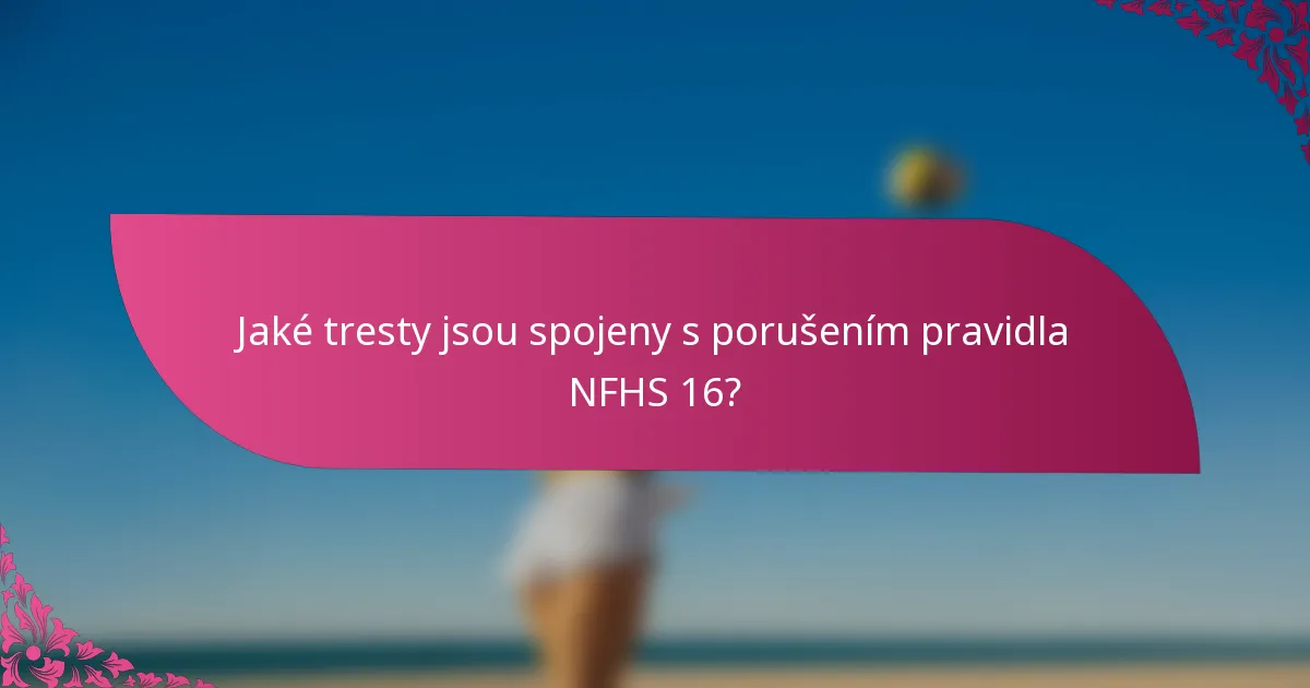 Jaké tresty jsou spojeny s porušením pravidla NFHS 16?